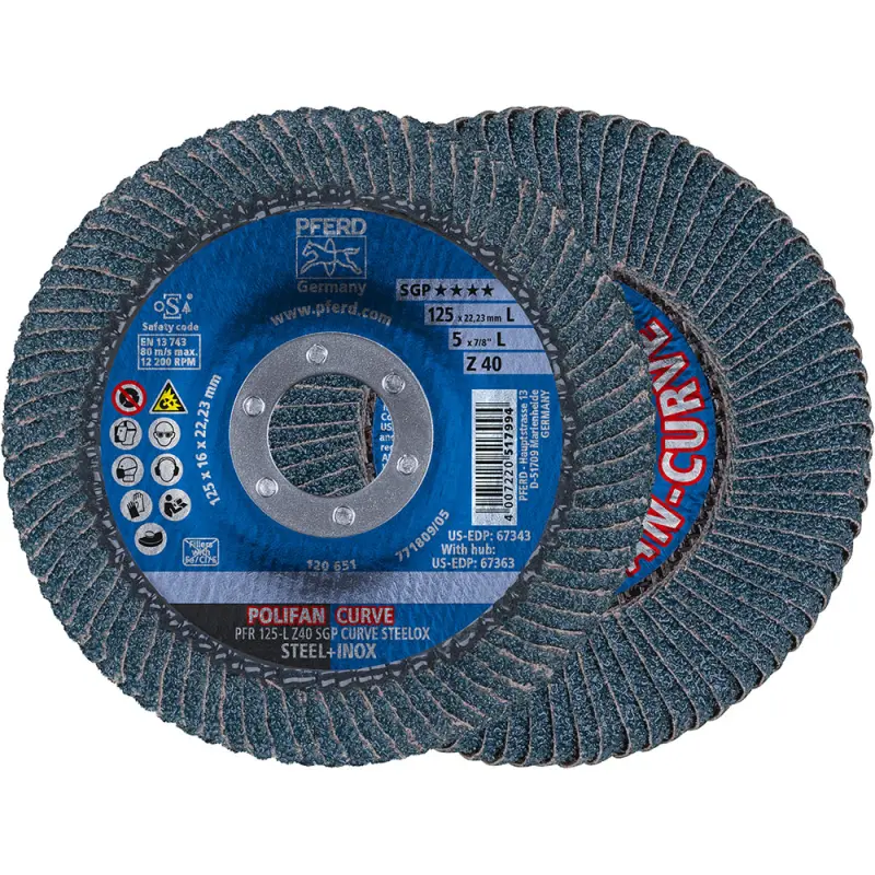 Lamelový brusný kotouč Pferd PFR 125 L Z40 SGP CURVE STEELOX (PF4007220790175)