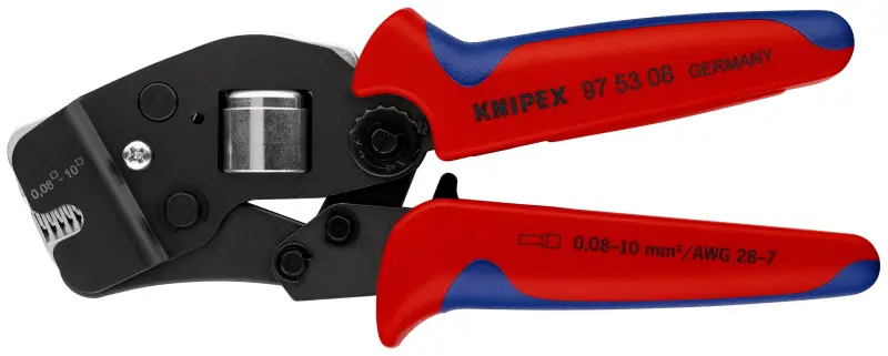 Lisovací kleště Knipex 97 53 08 SB - samonastavitelné, čelní zavádění (K 97 53 08 SB)