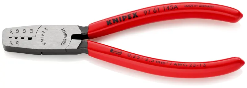 Lisovací kleště Knipex 97 61 145 A SB - na koncové dutinky (K 97 61 145 A SB)