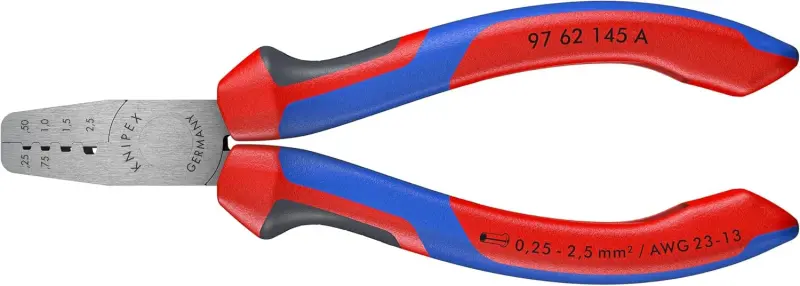 Lisovací kleště Knipex 97 62 145 A SB - na koncové dutinky (K 97 62 145 A SB)
