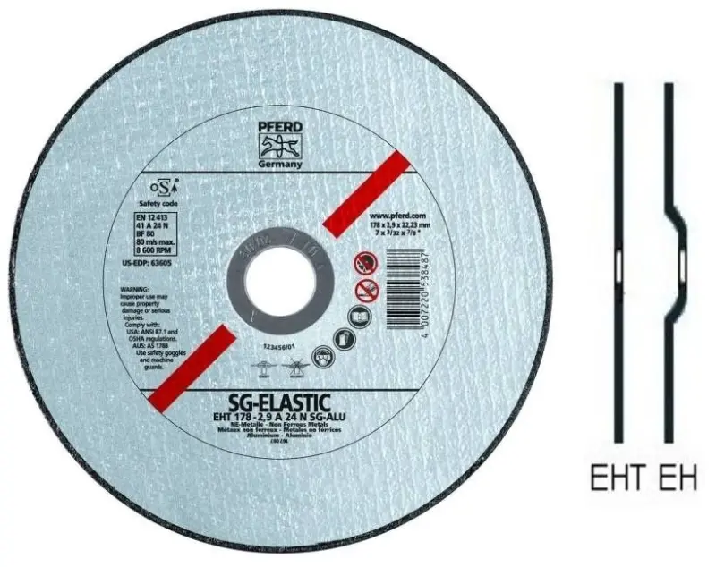 Rozbrušovací kotouč EHT 178-1,6 A 46 N SG-ALU/22,23. PFERD - SG-ELASTIC (PF4007220805015)