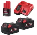 Aku nabíjecí sada Milwaukee M18 NRG-502, 2x Akumulátor M18 B5 a 1x M12 B2 + Aku rychlonabíječka M12-18 FC, 4933459217 (MI4933459217)