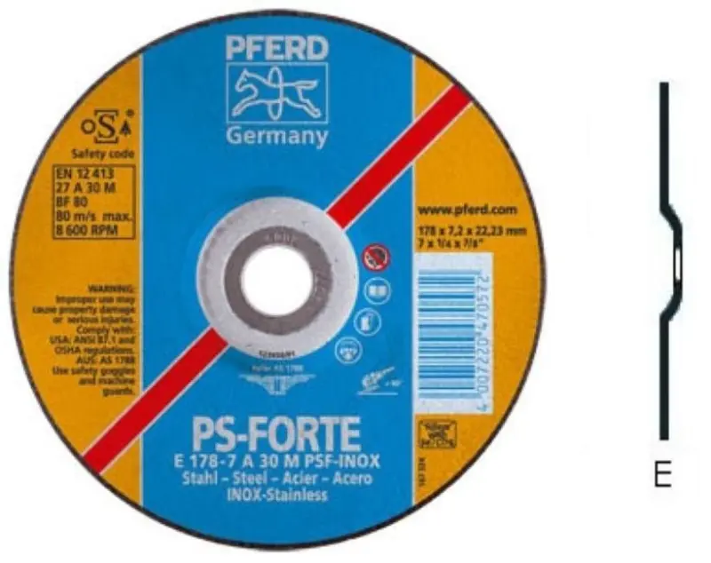 Hrubovací kotouč E 150-4,1 A 30 M PSF-INOX-PIPE/22,23. PFERD – PS-FORTE (PF4007220807774)