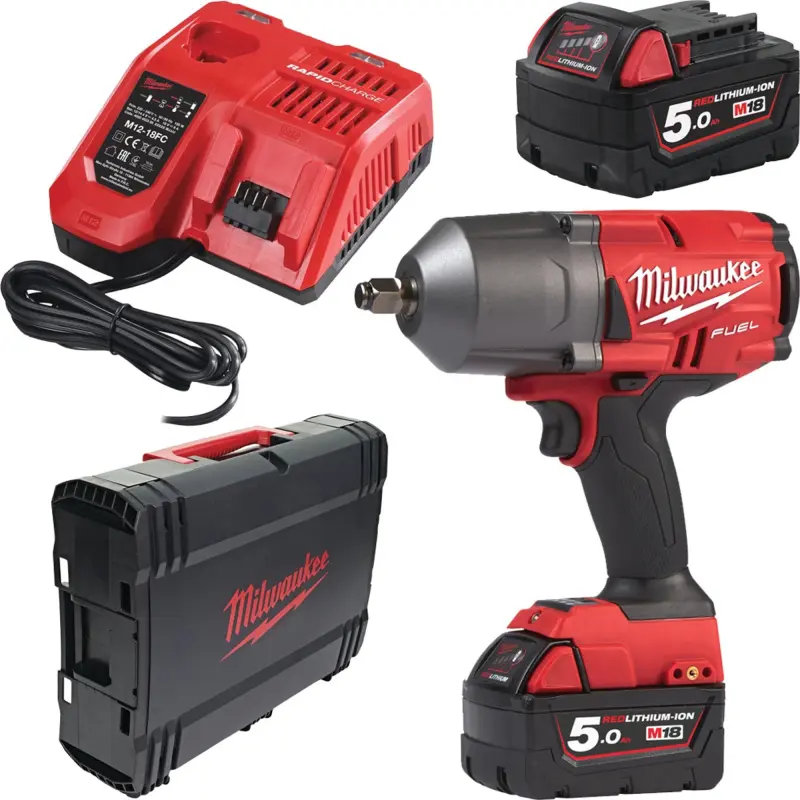 Aku 1/2" rázový utahovák Milwaukee M18 FHIWF12-502X, 1356 Nm, 2x aku M18 B5 + M12-18 FC, 4933459696 (MI4933459696)