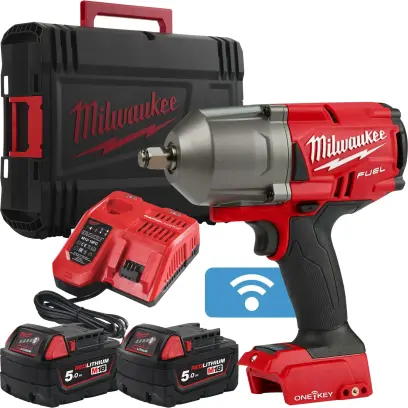Aku 1/2" rázový utahovák Milwaukee M18 ONEFHIWF12-502X, ONEKEY, 1356 Nm, 2x aku M18 B5 + M12-18 FC + kufr, 4933459727