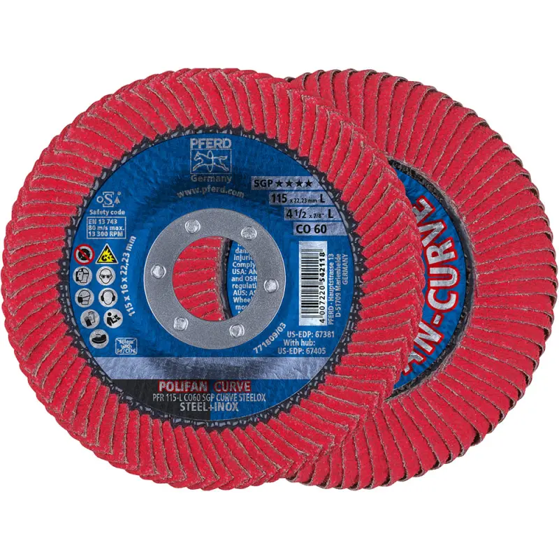 Lamelový brusný kotouč POLIFAN Pferd PFR 115-L CO 60 SGP CURVE STEELOX (PF4007220827451)