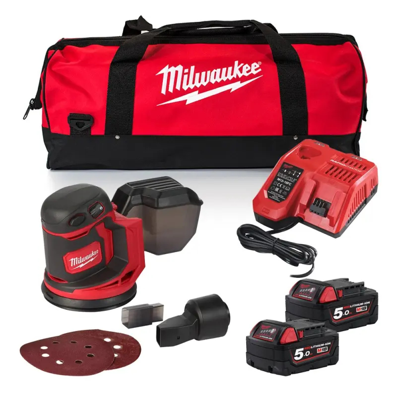 Aku excentrická bruska 125 mm Milwaukee M18 BOS125-502B (5,0 Ah) (MI4933464229)
