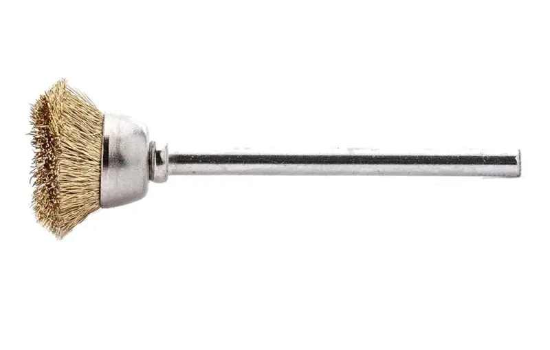 Hrncová kefa mosadzná stopková 18 x 0,1 mm Lessmann 430523, vlnitý drôt (EDE79621018)