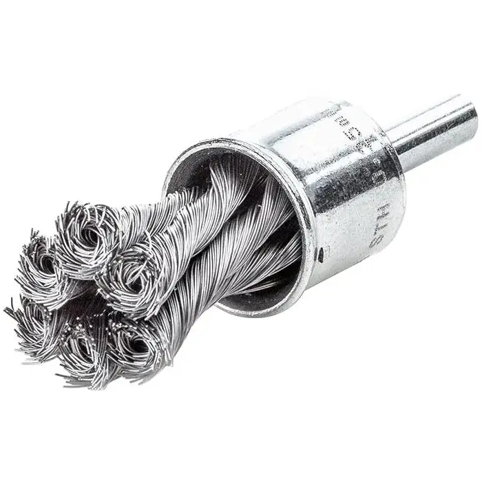 Štetcová kefa pr. 19x28/72x0,35 mm, oceľový drôt, splietaný, stopka pr. 6 mm Lessmann 453278 (EDE79930019)