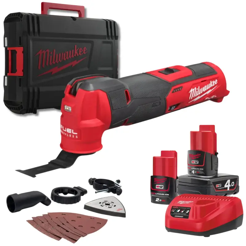 187394-aku mutifuncni oscilacni bruska milwaukee m12 fmt-422x, 2x aku m12 + nabijecka, 4933472239