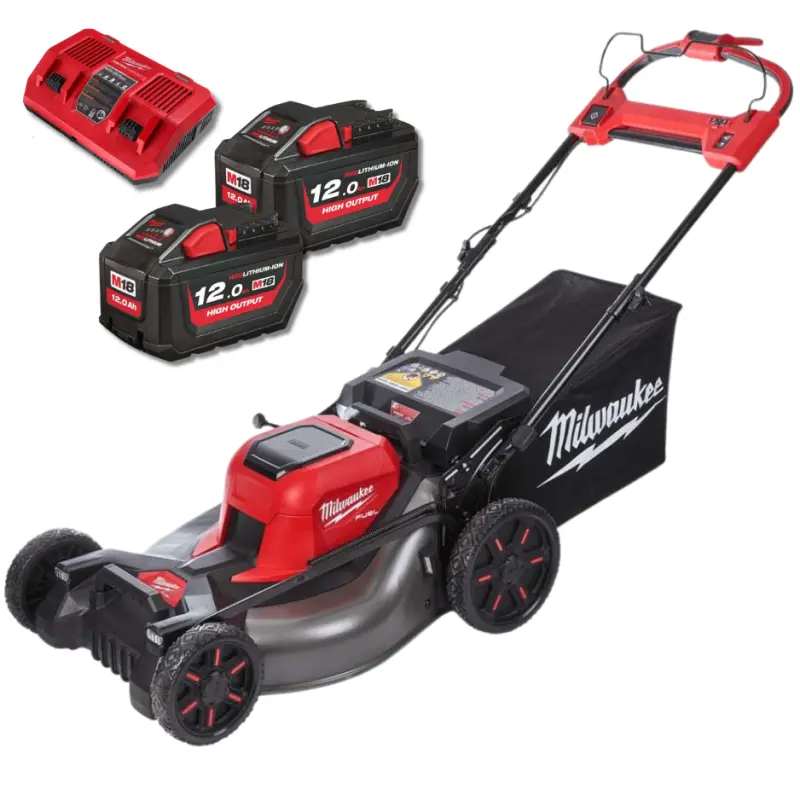 Aku sekačka na trávu Milwaukee M18 F2LM53-122, záběr 53 cm, s pojezdem, s košem, 2x Aku M18 HB12 + nabíječka M18 DFC, 4933479585 (MI4933479585)