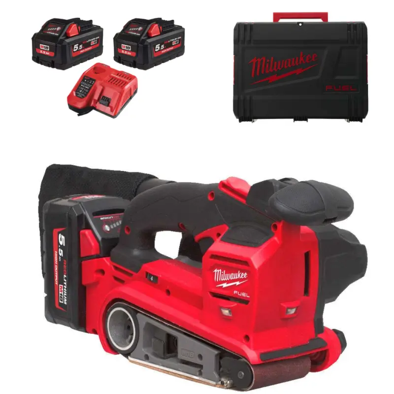 Aku pásová bruska Milwaukee M18 FBTS75-552X, 75 x 457 mm, 2x Aku (18V, 5,5 Ah), 4933479615 (MI4933479615)