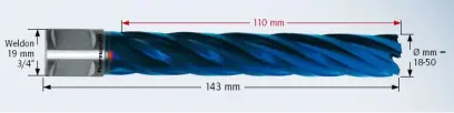 Jádrový vrták průměr 21 mm Karnasch BLUE-LINE 110 (hl. vrt. 110 mm, HSS-XE) (KAR20.1280-21)