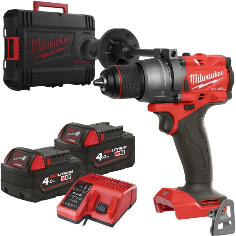 Aku vrtací šroubovák Milwaukee M18 FDD3-402C, vrtačka, 2x aku M18 B4 + nabíječka M12-18 C + kufr, 4933492472 (MI4933492472)