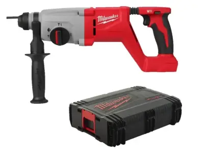 Aku bezuhlíkové vrtací kladivo Milwaukee M18 BLHACD26-0X SDS-Plus 26 mm s rukojetí typu D (bez aku) (MI4933492482)