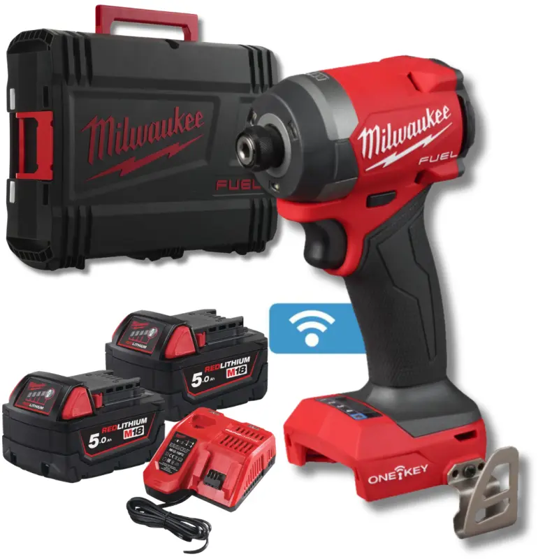Aku 1/4" HEX rázový šroubovák/utahovák Milwaukee M18 ONEID3-502X, ONEKEY, 226 Nm, 2x aku M18 B5 + M12-18 FC, 4933492804 (MI4933492804)