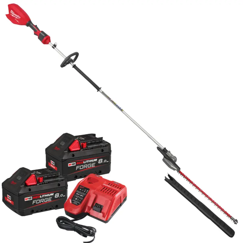 Aku prodloužené tyčové nůžky/plotostřih Milwaukee M18 FHETE27-802, délka 267 cm, lišta 60 cm, 2x Aku M18 FB8 + nabíječka M12-18 FC, 4933492911 (MI4933492911)