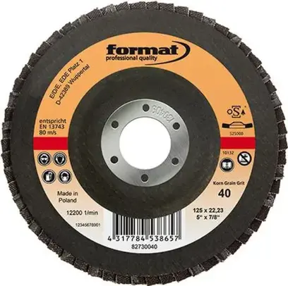 Brúsne lamelové taniere laminátová tkanina, vypuklý, 125mm K40 FORMAT (EDE82730040)