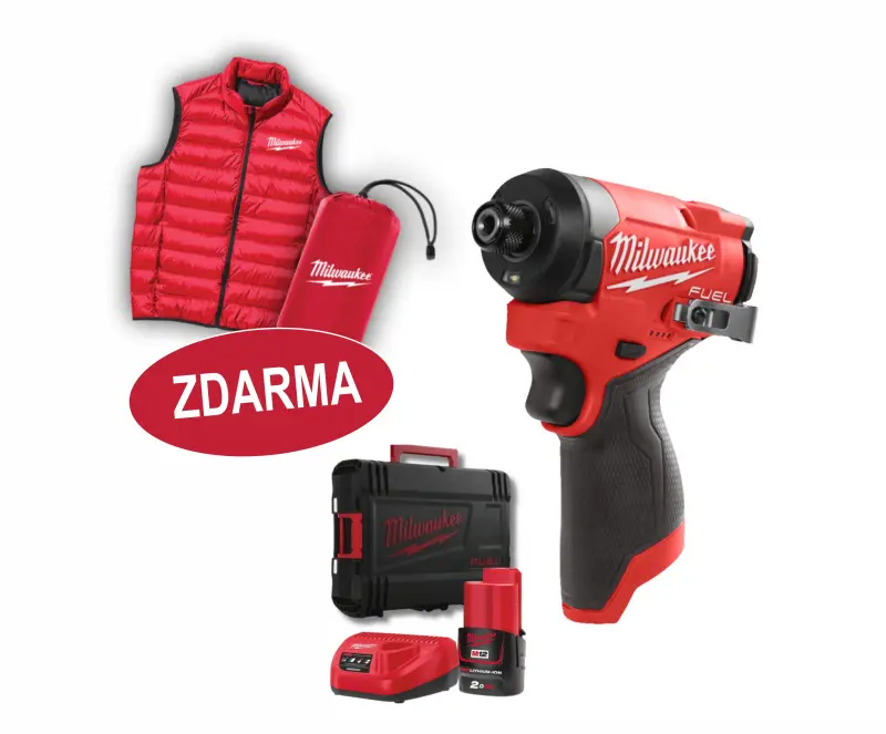 Aku 1/4" HEX rázový šroubovák Milwaukee M12 FID2MC-202X, vesta, POWER PACK IN2 MONAKO 2025, 4933499462 (MI4933499462)