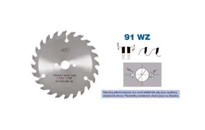 Pílový kotúč s SK pr. 210 x 2,8/1,8 x 30 - 40 WZ, typ 22 5391 (PI22539121040WZ)