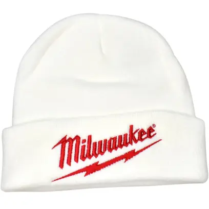 Čepice Milwaukee KULICH, bílá pletená/žebrovaná tkanina, MIKULIW