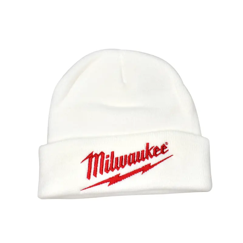 Čepice Milwaukee KULICH, bílá pletená/žebrovaná tkanina, MIKULIW