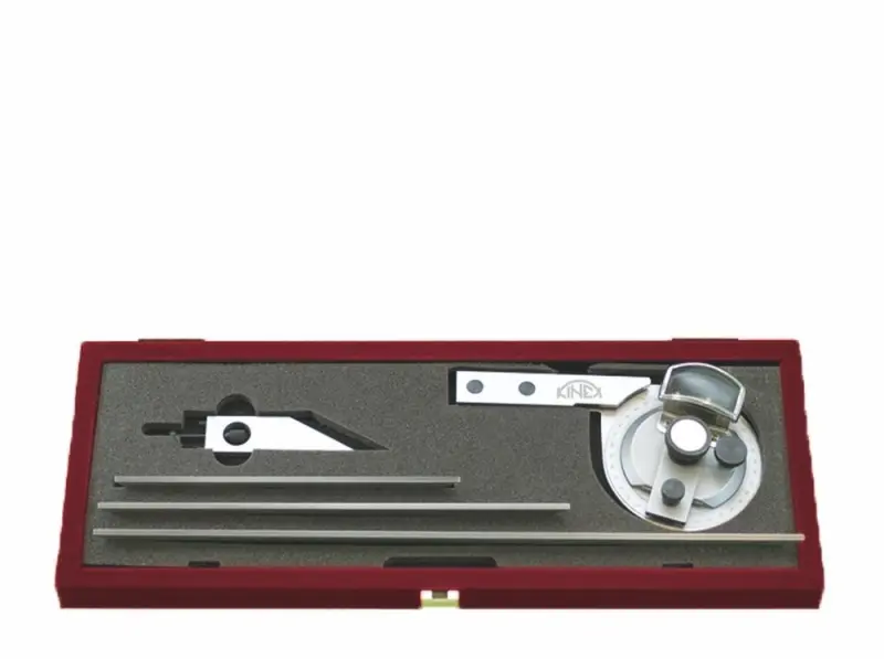 Úhloměr s lupou a 4 pravítky Kinex (80, 150, 195 a 300 mm) (KI1093)