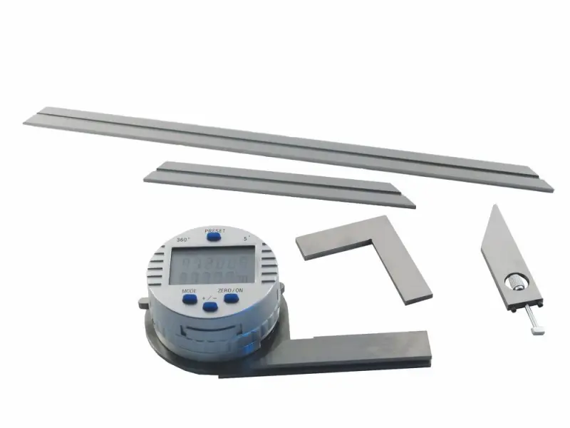 Digitální úhloměr s lupou a 4 pravítky Kinex (80, 150, 200 a 300 mm) (KI109320)