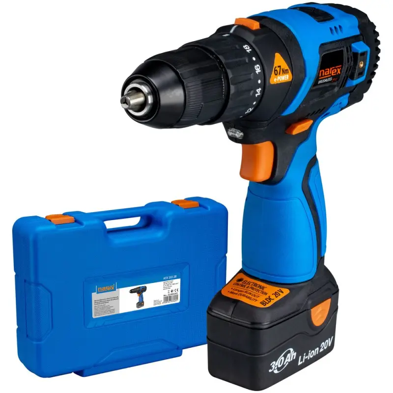 Aku vrtací šroubovák Narex ASV 203-2B (2x 3,0 Ah) (NA65405301)