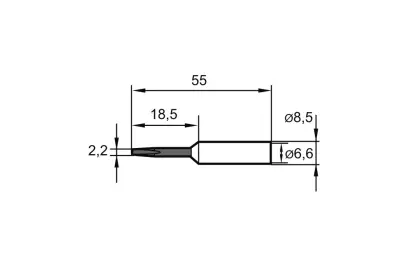 Letovací hrot ERSADUR č.8 32 2,2 mm sekáč, predĺžený Ersa (EDE91500051)