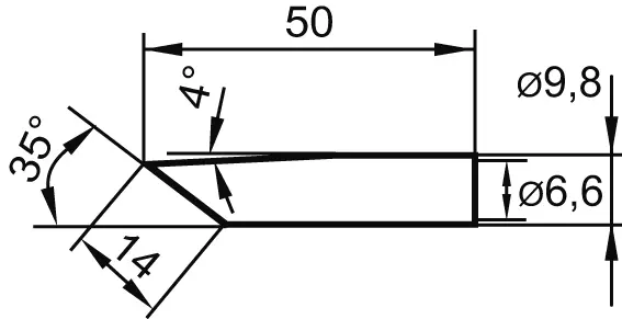 Letovací hrot ERSADUR č.8 32 14,0 mm, zkosený Ersa