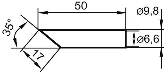 Letovací hrot ERSADUR č.8 32 17,0 mm, zkosený Ersa