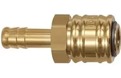 Rýchlouzatváracie spojka mosadz, menovitá svetlosť 7,2mm priechodka, hadice, vnútorný priemer  9mm RIEGLER (EDE94300105)