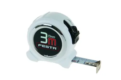 Zvinovací meter 3mx19mm Biely, FESTA 11239 (L11239)