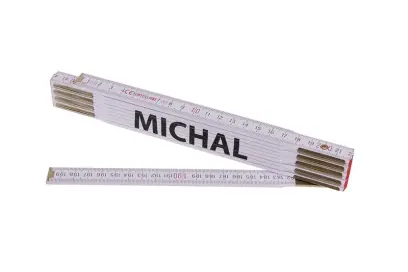 Skladací rebrík 2m MICHAL (PROFI, biely, drevo), Levior 13413 (L13413)