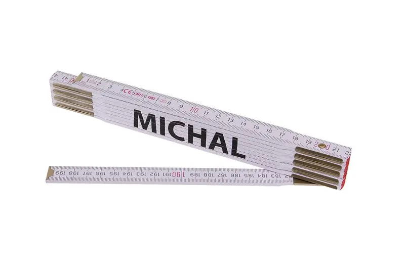 Skladací rebrík 2m MICHAL (PROFI, biely, drevo), Levior 13413 (L13413)