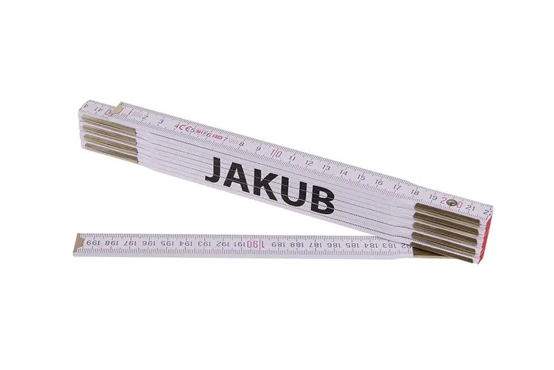 Skladací rebrík 2m JAKUB (PROFI, biely, drevo), Levior 13416 (L13416)