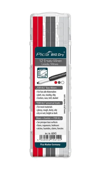Sada tuhy pre tesársku ceruzku BIG Dry FORALL Bau grafit, biela, červená Pica (EDE97531022)