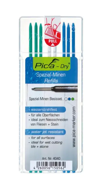 Sada tuhy pre hĺbkový značkovač Pica-Dry biela, zelená, modrá Pica (EDE97561010)