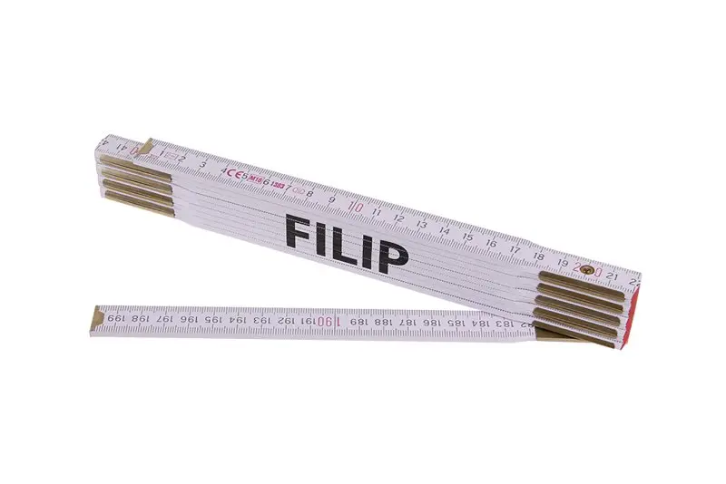 Skladací rebrík 2m FILIP (PROFI, biely, drevo), Levior 13429 (L13429)
