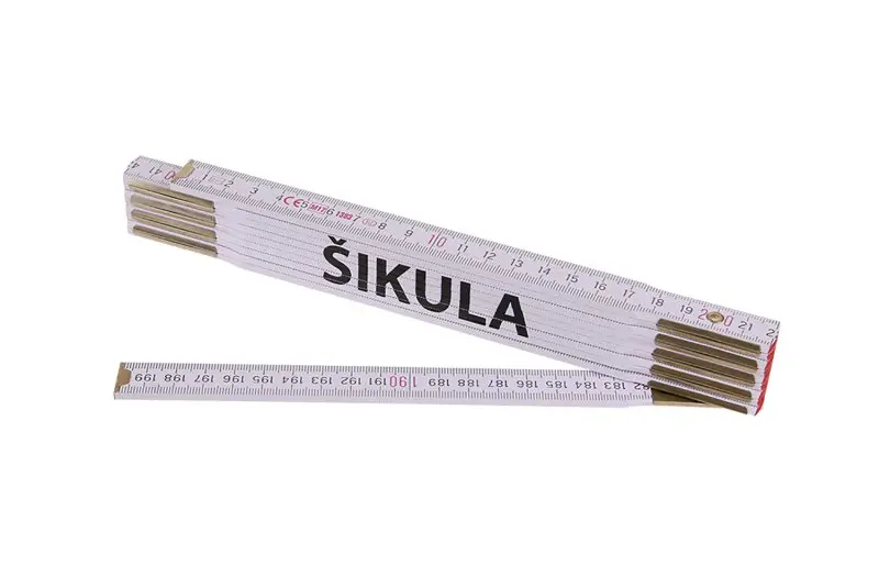 Skladací rebrík 2m ŠIKULA (PROFI, biely, drevo), Levior 13468 (L13468)