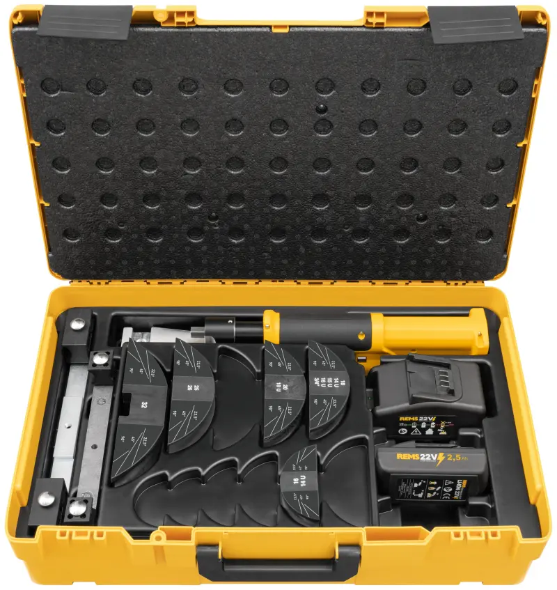 Aku ruční ohýbačka Rems Hydro-Swing 22V Set Allround 22 k přesnému ohýbání trubek do 90° (2,5 Ah) (REM153417)