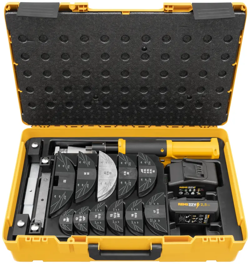 Aku ruční ohýbačka Rems Hydro-Swing 22V Set Allround 32 k přesnému ohýbání trubek do 90° (2,5 Ah) (REM153418)