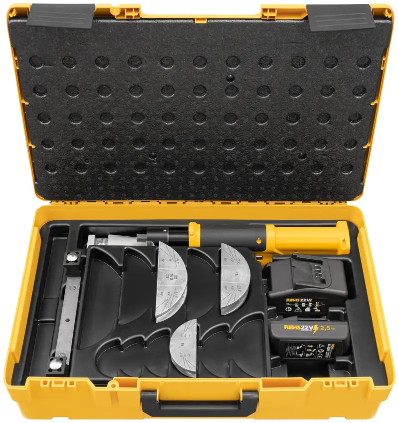 Aku ruční ohýbačka Rems REMS Hydro-Swing 22V INOX Set 15+18+22 k přesnému ohýbání trubek do 90° (2,5 Ah) (REM153419)