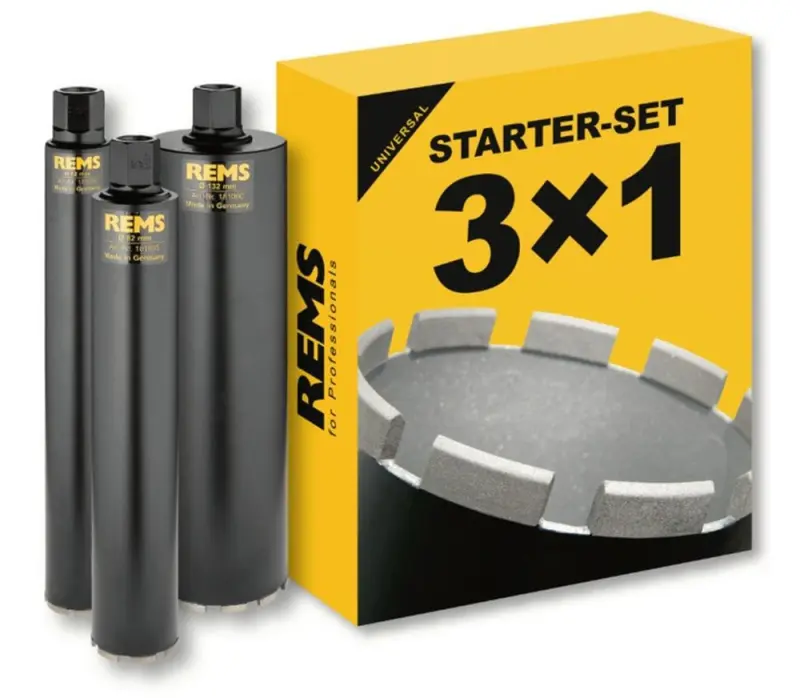 Diamantové vrtací korunky REMS UDKB v sadě. Starter Set 62-82-132 mm (REM181101)