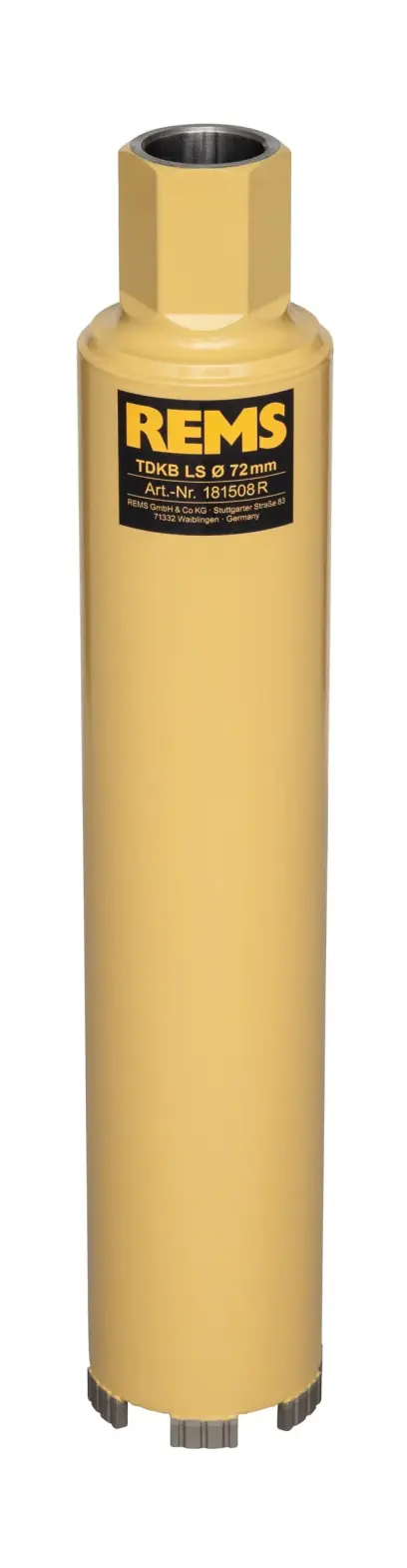 Diamantová jadrová vŕtacia korunka Rems TDKB LS 72 × 320 × UNC 1&frac14 (REM181508)