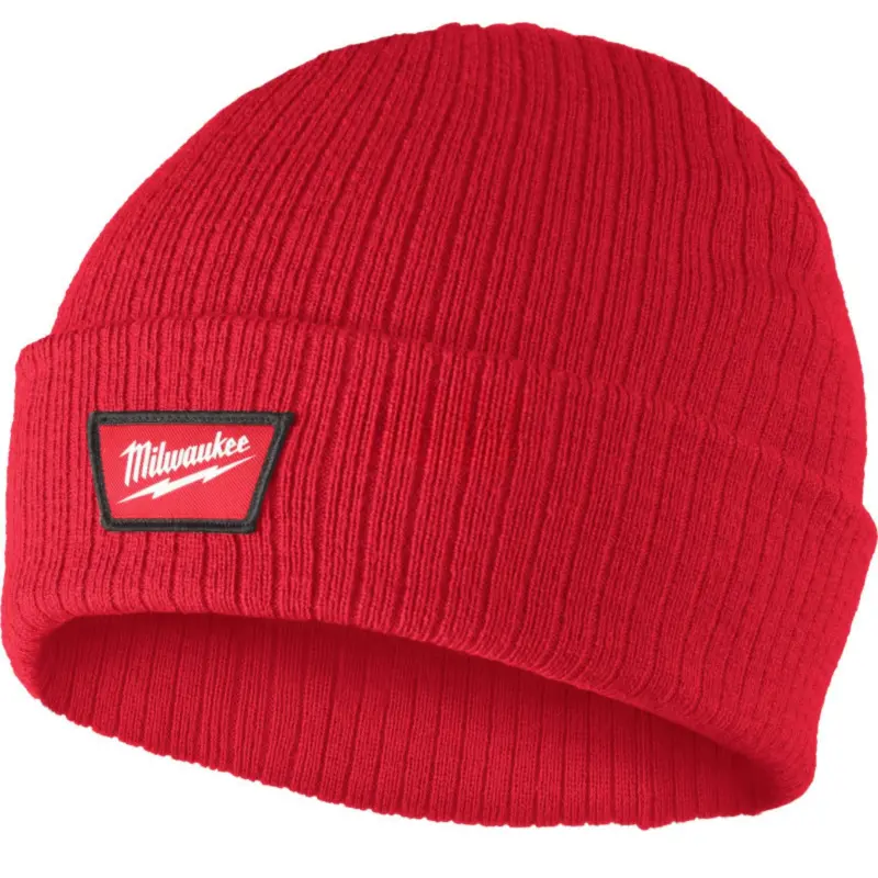 Čepice Milwaukee BNC RD, červená pletená/žebrovaná tkanina, 4932499385