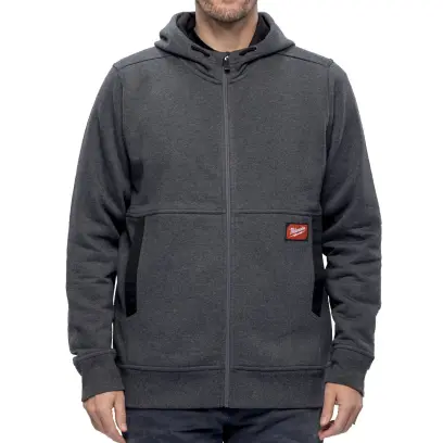 Pracovní mikina s kapucí Milwaukee GRIDIRON WHZ GR XL, šedá, velikost XL, se zipem, 4932499396