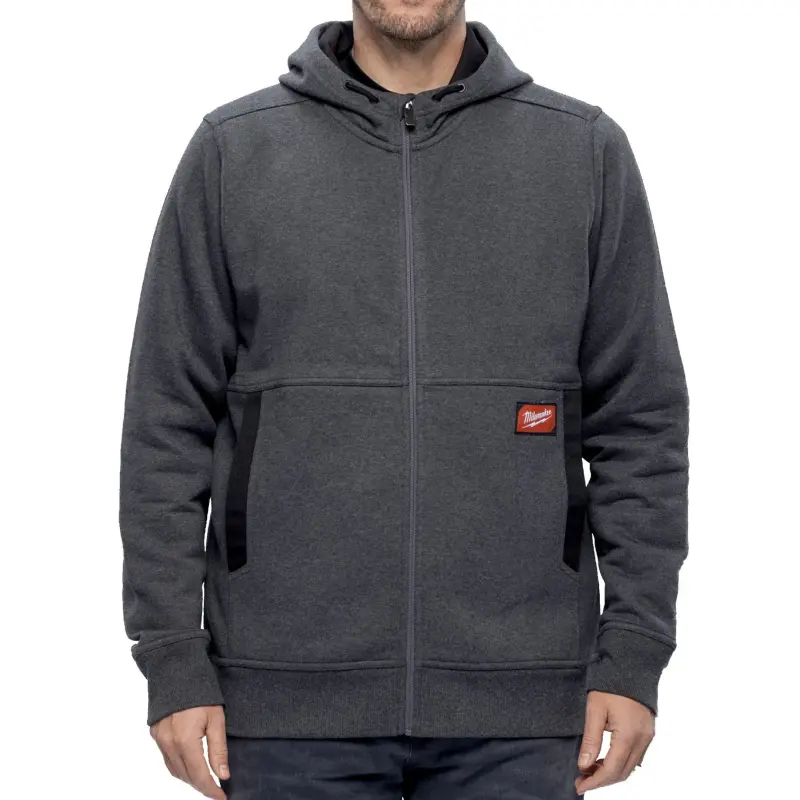 Pracovní mikina s kapucí Milwaukee GRIDIRON WHZ GR XXL, šedá, velikost XXL, se zipem, 4932499397