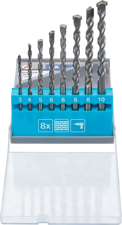 Vrtáky do zdiva BGS 50806  pr. 3 až 10 mm. Sada 8 ks (BGS1050806)